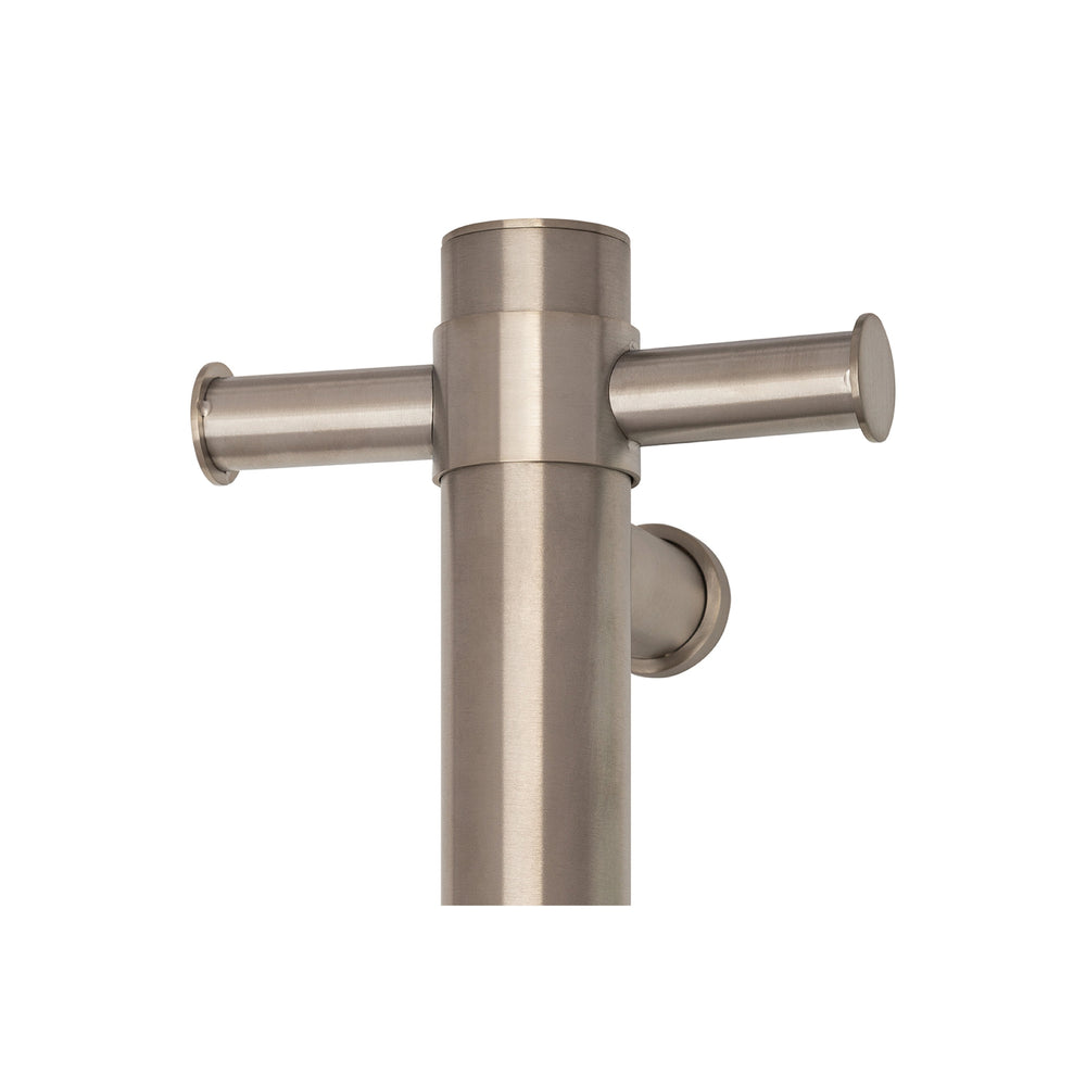 THERMOGROUP FLAT PILL VERTICAL HEATED SINGLE TOWEL RAIL BRUSHED NICKEL 900MM