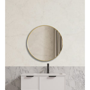 VITO VETRA ROUND ALUMINUM FRAMED MIRROR BRUSHED GOLD 600X600MM