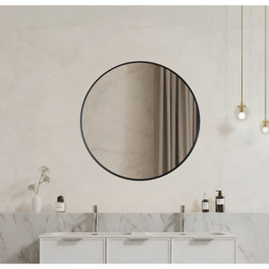 VITO VETRA ROUND ALUMINUM FRAMED MIRROR MATTE BLACK 600X600MM
