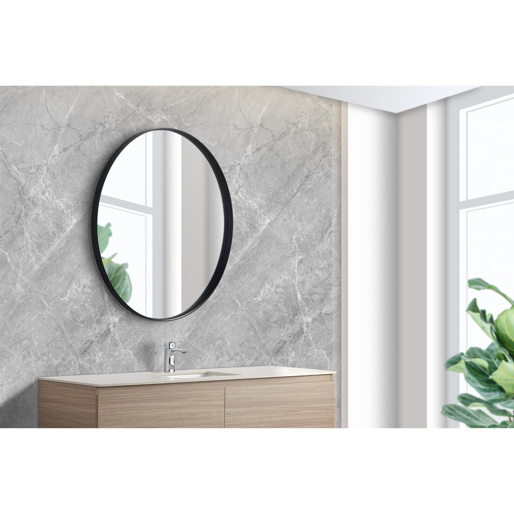 VITO VETRA ROUND ALUMINUM FRAMED MIRROR MATTE BLACK 600X600MM