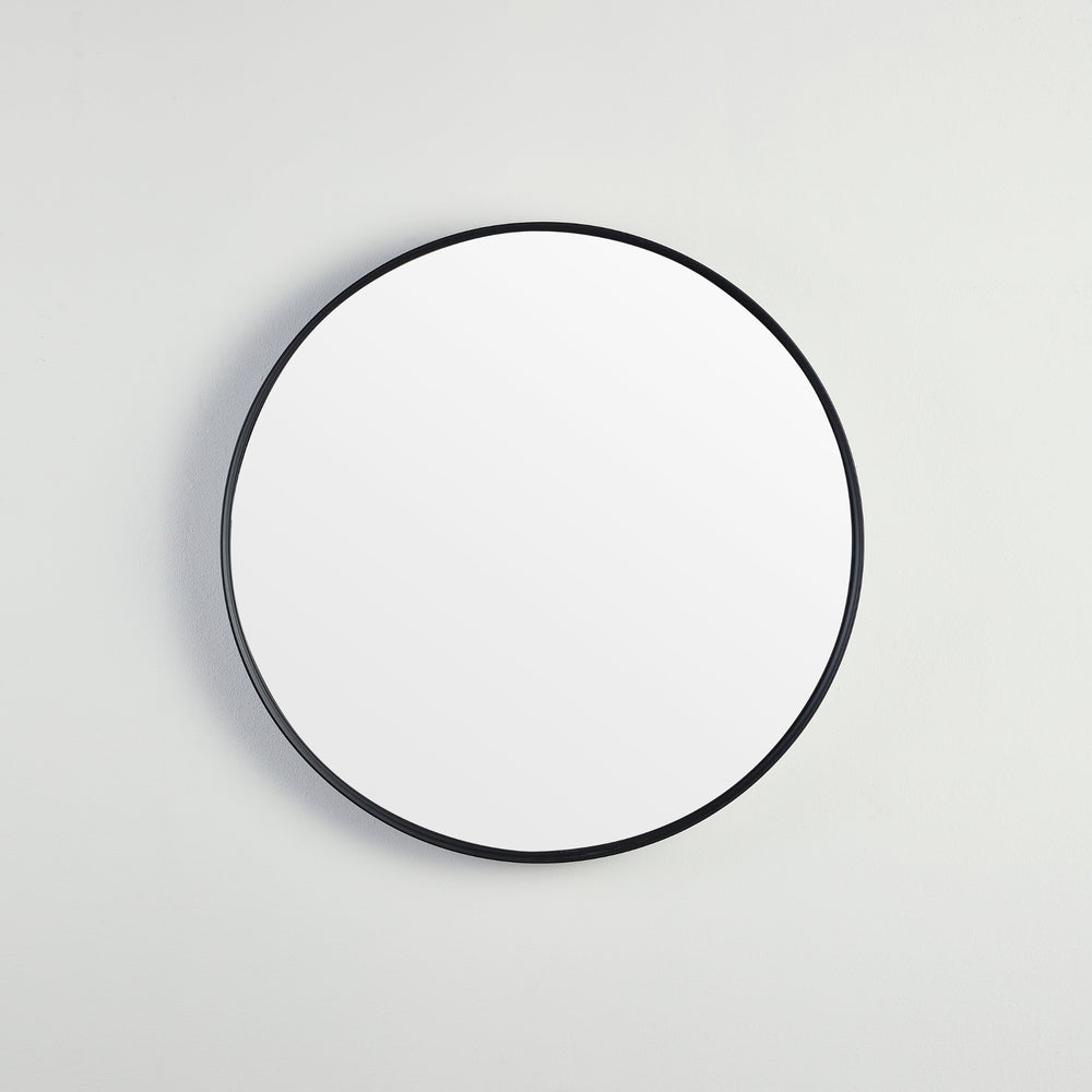VITO VETRA ROUND ALUMINUM FRAMED MIRROR MATTE BLACK 600X600MM