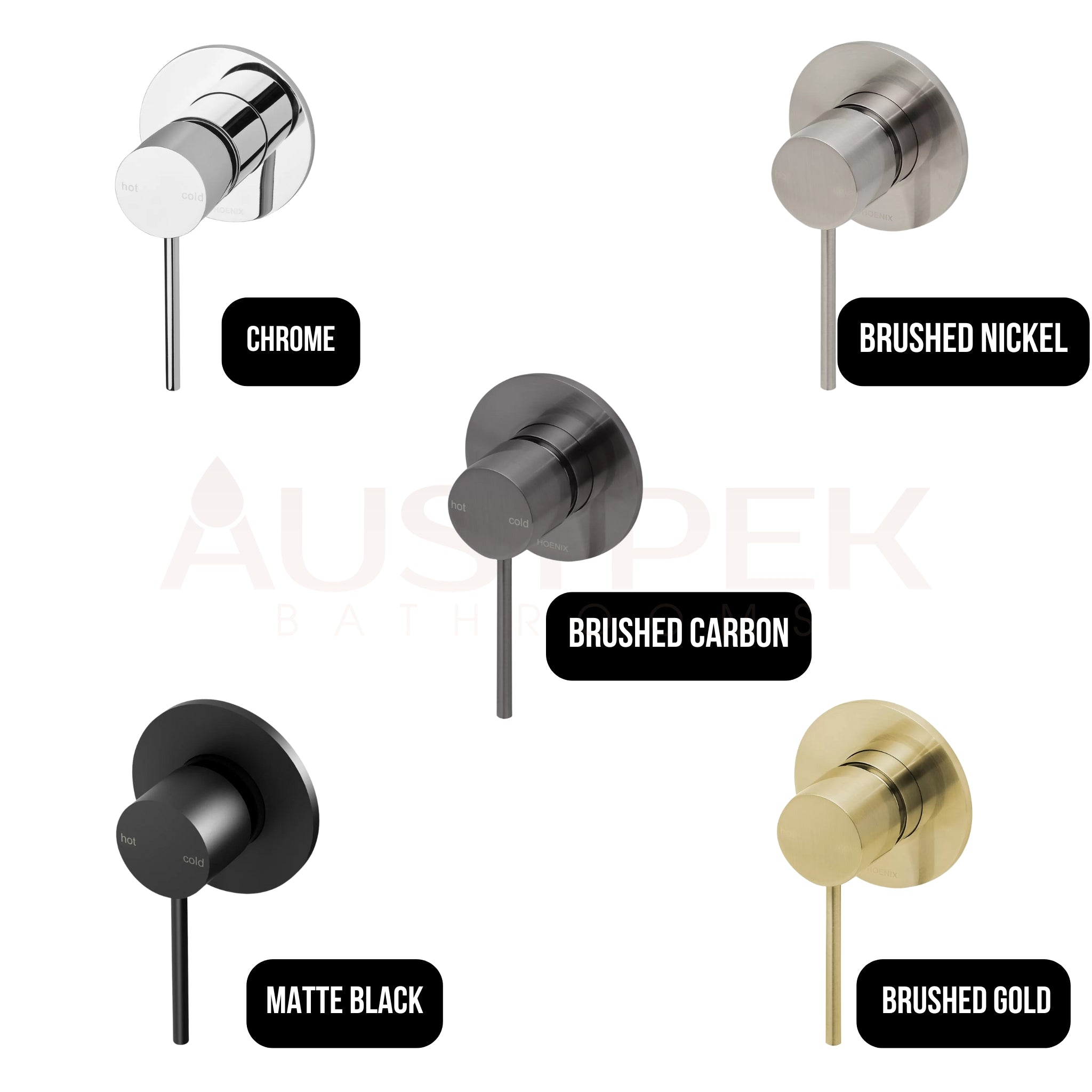 PHOENIX VIVID SLIMLINE SWITCHMIX WALL AND SHOWER MIXER MATTE BLACK