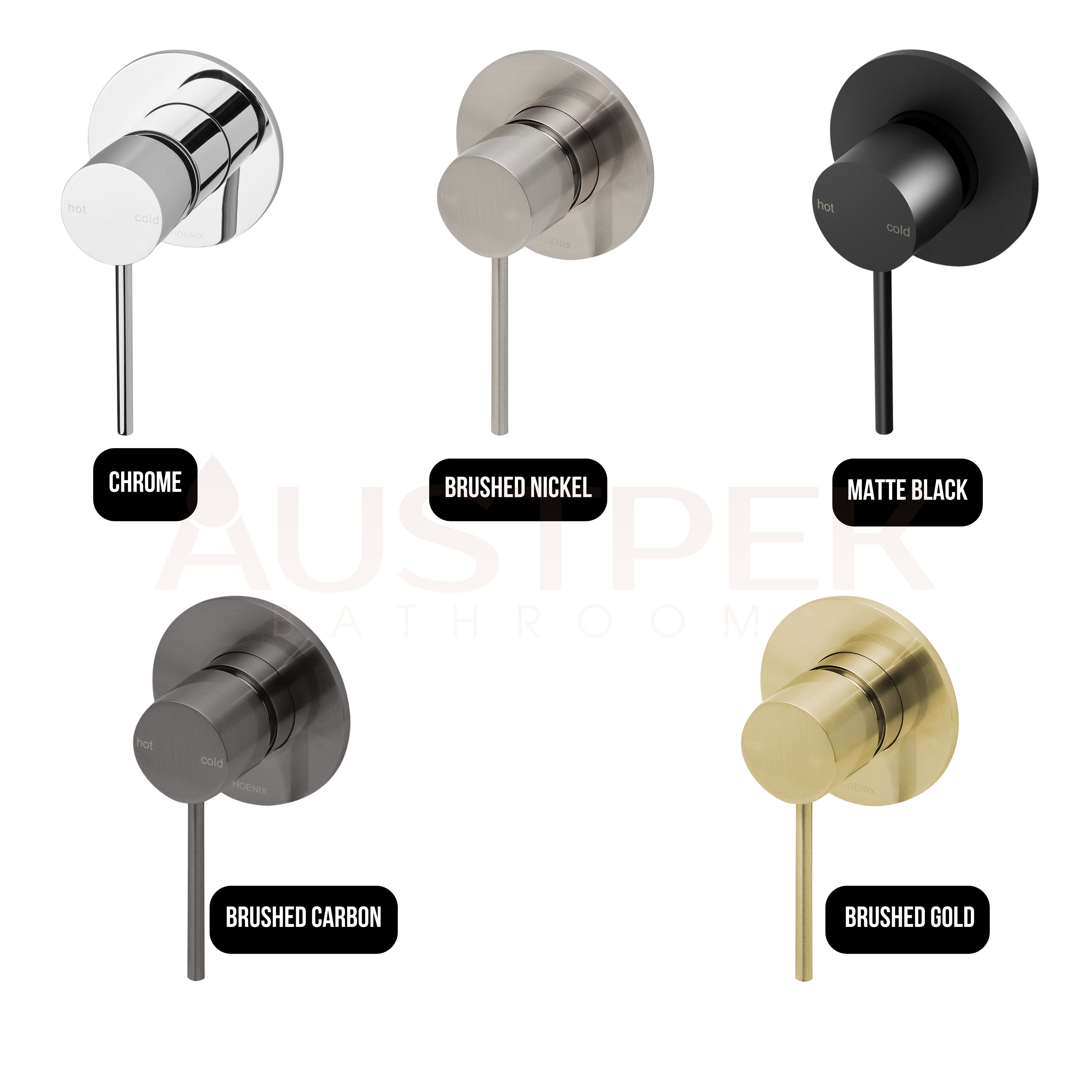 PHOENIX VIVID SLIMLINE SWITCHMIX SHOWER / WALL MIXER FIT-OFF AND ROUGH-IN KIT BRUSHED CARBON