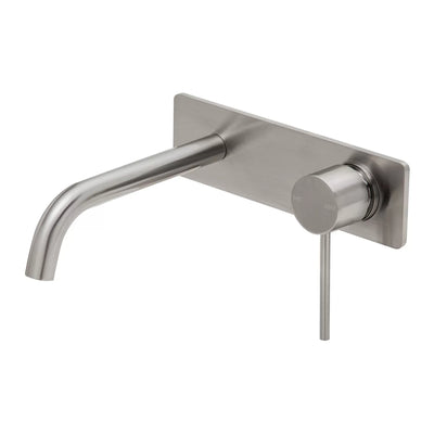 PHOENIX VIVID SLIMLINE SWITCHMIX LEAD FREE WALL BASIN AND BATH MIXER SET 180MM BRUSHED NICKEL