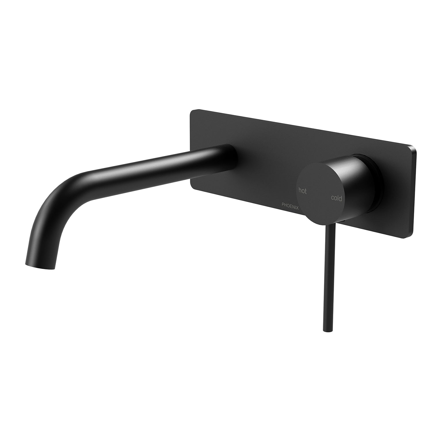 PHOENIX VIVID SLIMLINE SWITCHMIX WALL BASIN / BATH MIXER SET FIT-OFF AND ROUGH-IN KIT 180MM MATTE BLACK