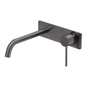 PHOENIX VIVID SLIMLINE SWITCHMIX WALL BASIN / BATH MIXER SET FIT-OFF KIT 200MM BRUSHED CARBON