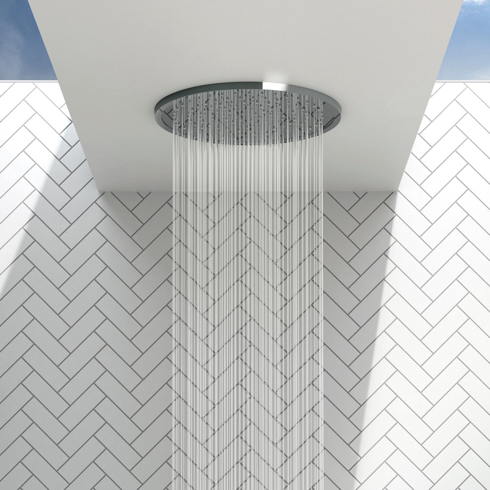 PHOENIX VIVID SLIMLINE FLUSH MOUNT CEILING SHOWER ROUND 300MM CHROME