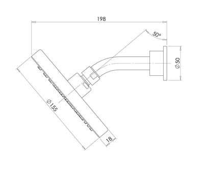 PHOENIX VIVID SLIMLINE SHOWER ARM ROUND ROSE 155MM CHROME