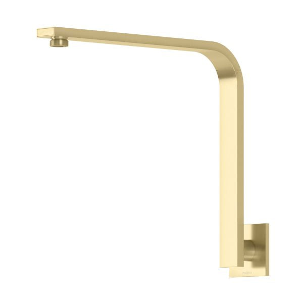 PHOENIX VIVID SLIMLINE HIGH-RISE SHOWER ARM SQUARE PALTE 316MM BRUSHED GOLD
