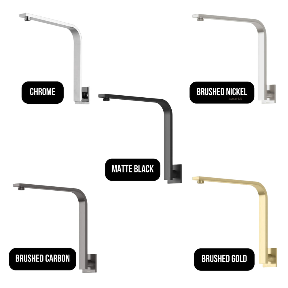 PHOENIX VIVID SLIMLINE HIGH-RISE SHOWER ARM SQUARE PLATE 316MM CHROME