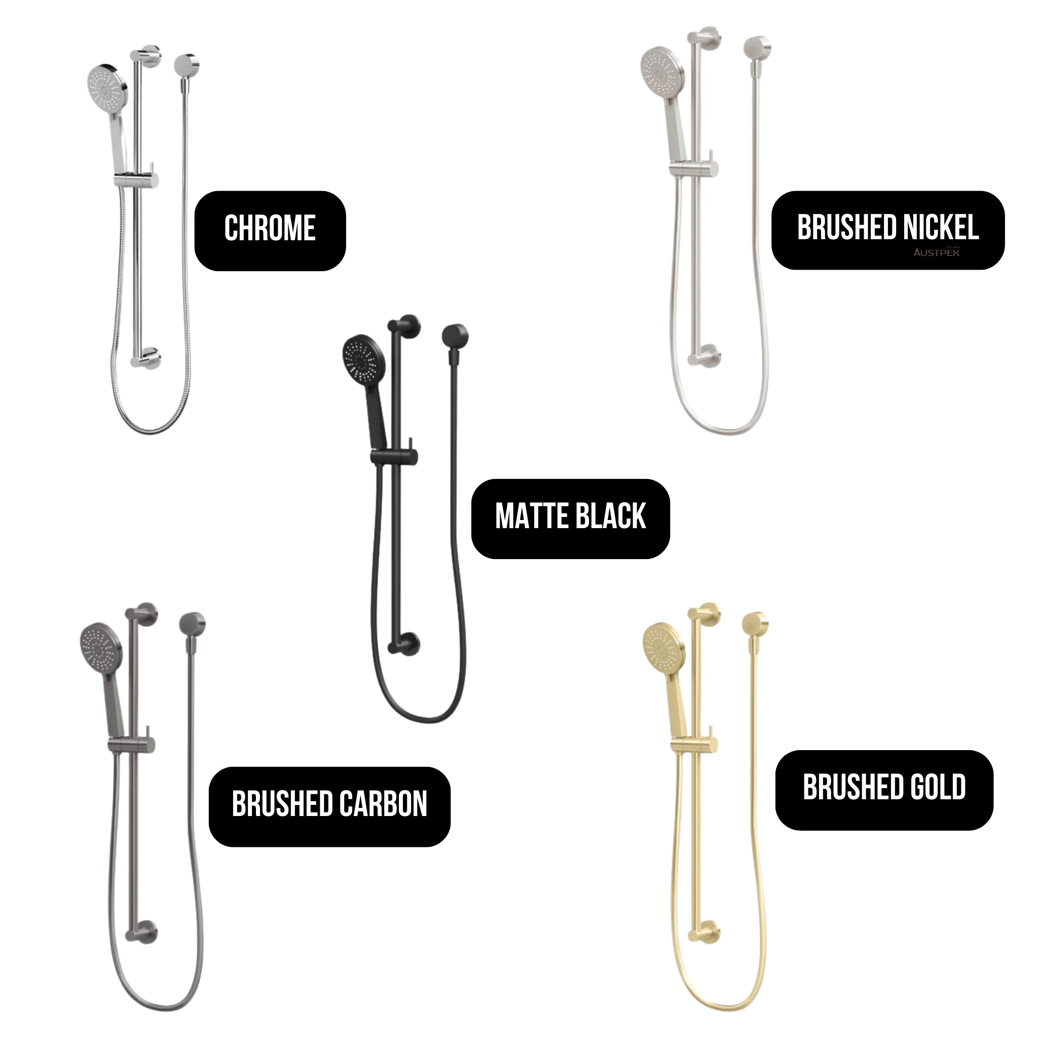 PHOENIX VIVID SLIMLINE RAIL SHOWER BRUSHED NICKEL