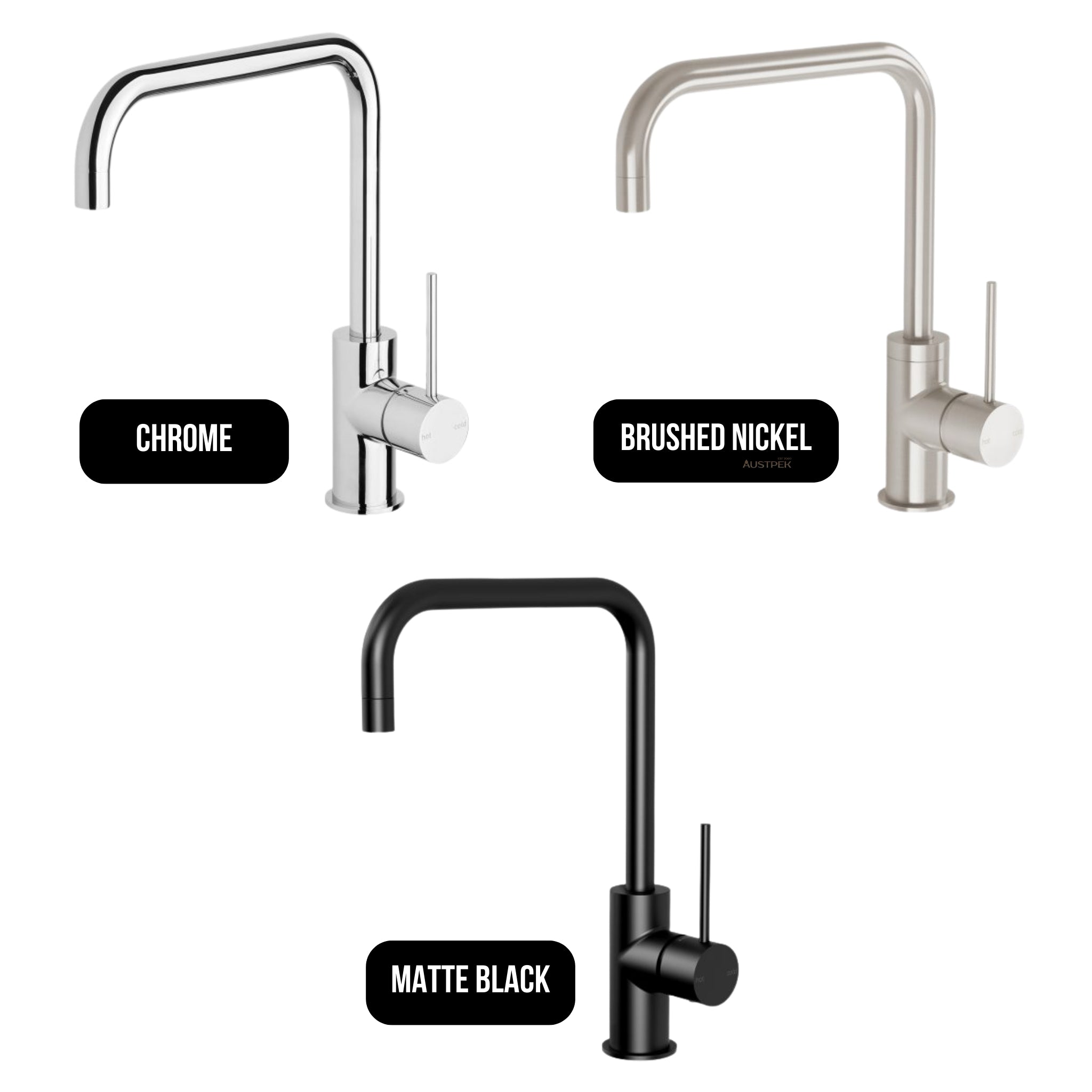PHOENIX VIVID SLIMLINE LEAD FREE SINK MIXER SQUARELINE 220MM MATTE BLACK