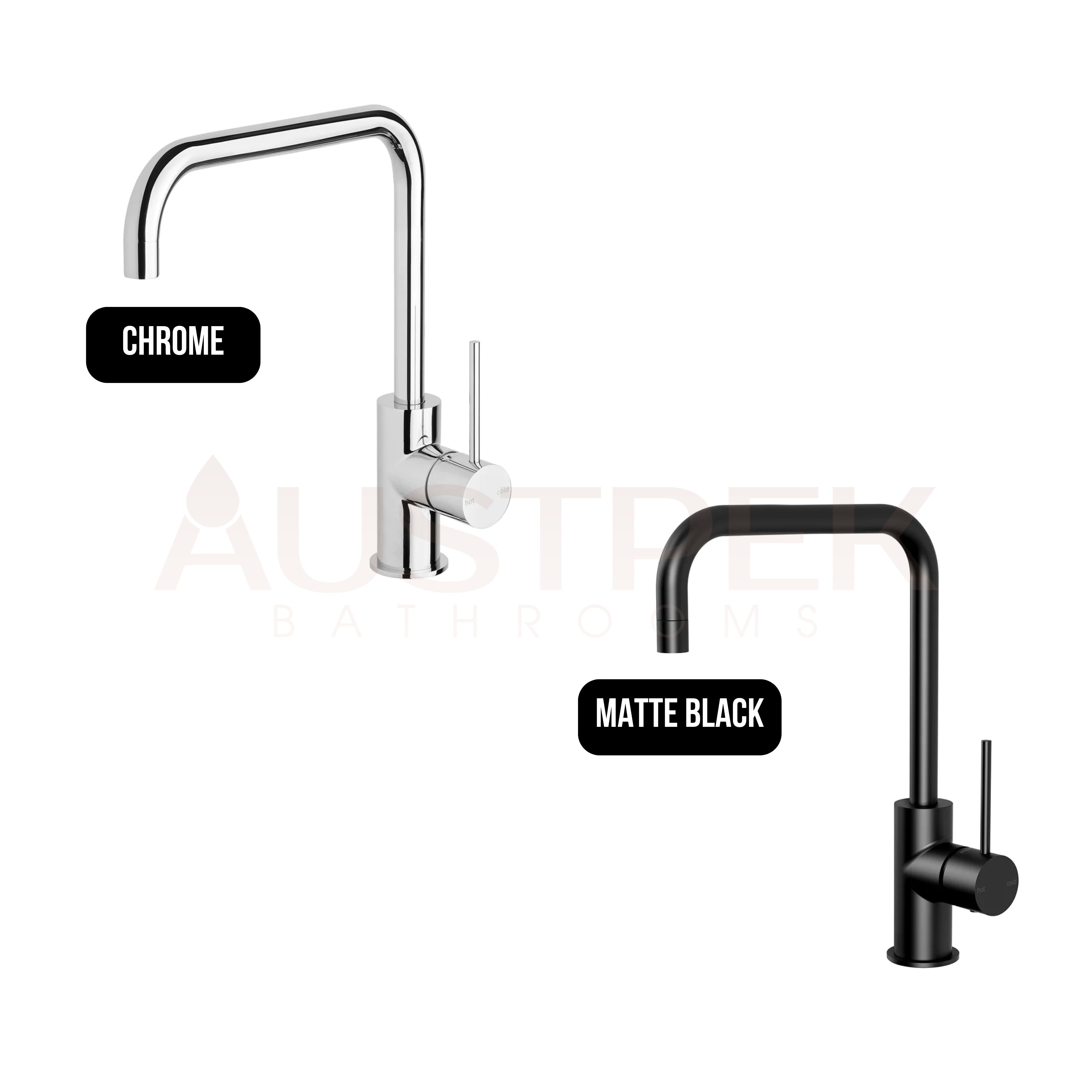 PHOENIX VIVID SLIMLINE SINK MIXER SQUARELINE 220MM MATTE BLACK