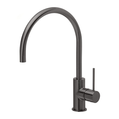 PHOENIX VIVID SLIMLINE LEAD FREE SINK MIXER GOOSENECK 220MM BRUSHED CARBON