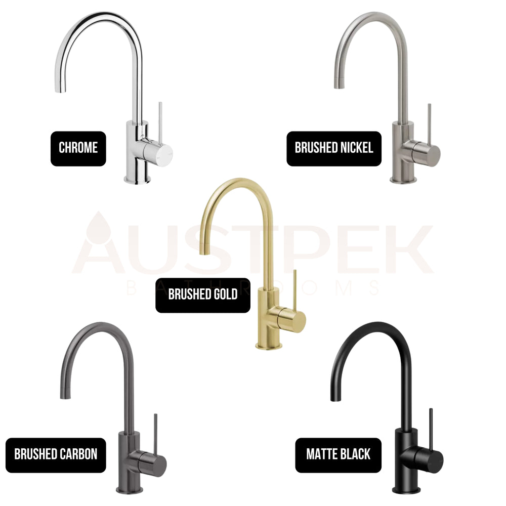 PHOENIX VIVID SLIMLINE GOOSENECK SINK MIXER 160MM BRUSHED GOLD