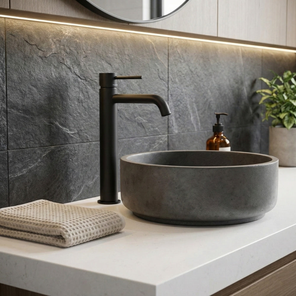 PHOENIX VIVID SLIMLINE VESSEL MIXER OUTLET 289MM MATTE BLACK