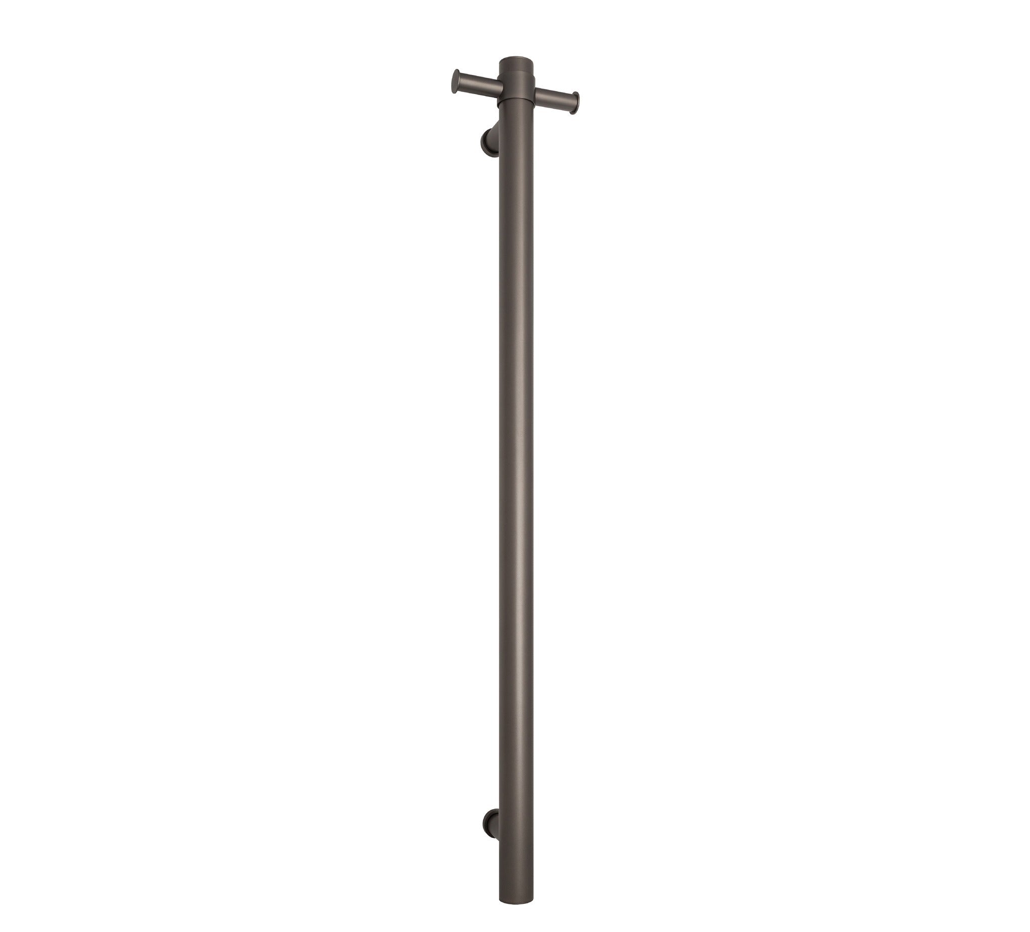 THERMOGROUP GUN METAL STRAIGHT ROUND VERTICAL SINGLE HEATED TOWEL RAIL 900MM