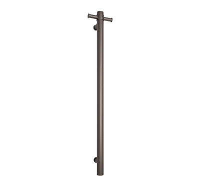THERMOGROUP STRAIGHT ROUND VERTICAL SINGLE HEATED TOWEL RAIL 900MM GUN METAL