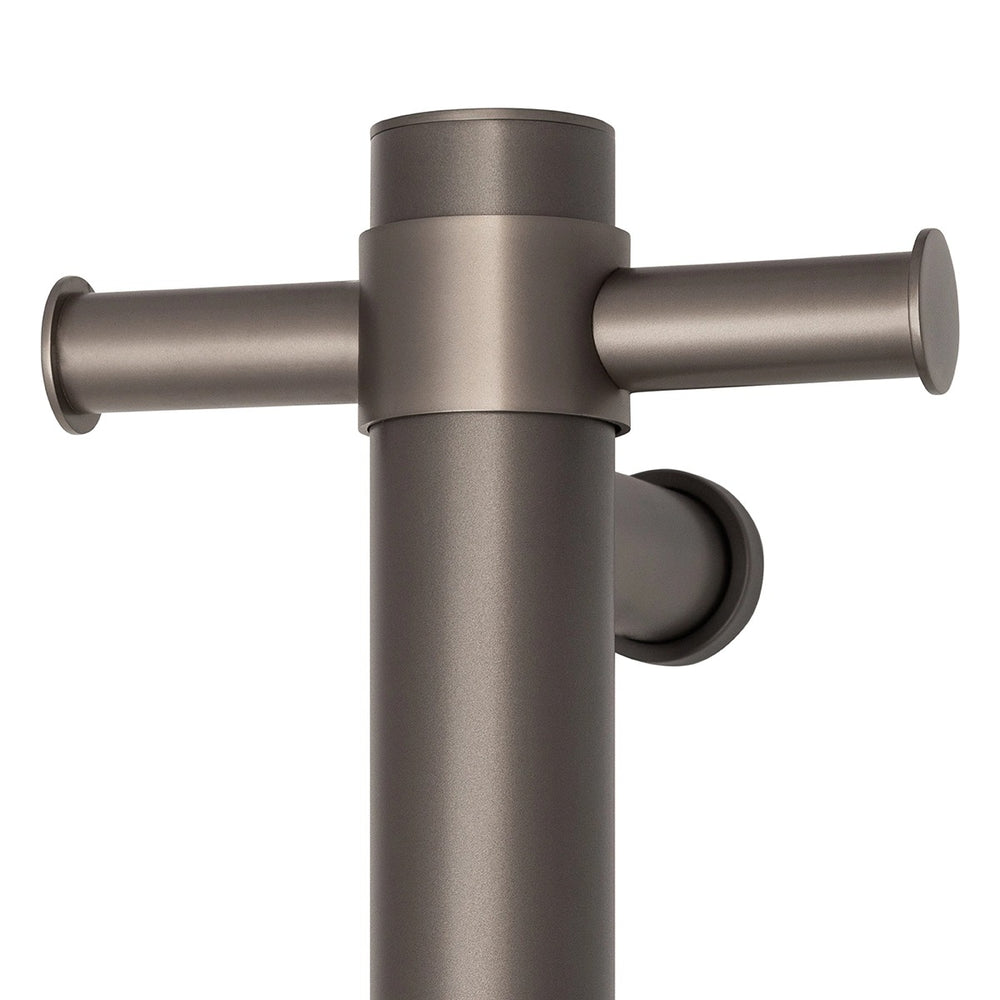 THERMOGROUP STRAIGHT ROUND VERTICAL SINGLE HEATED TOWEL RAIL 900MM GUN METAL
