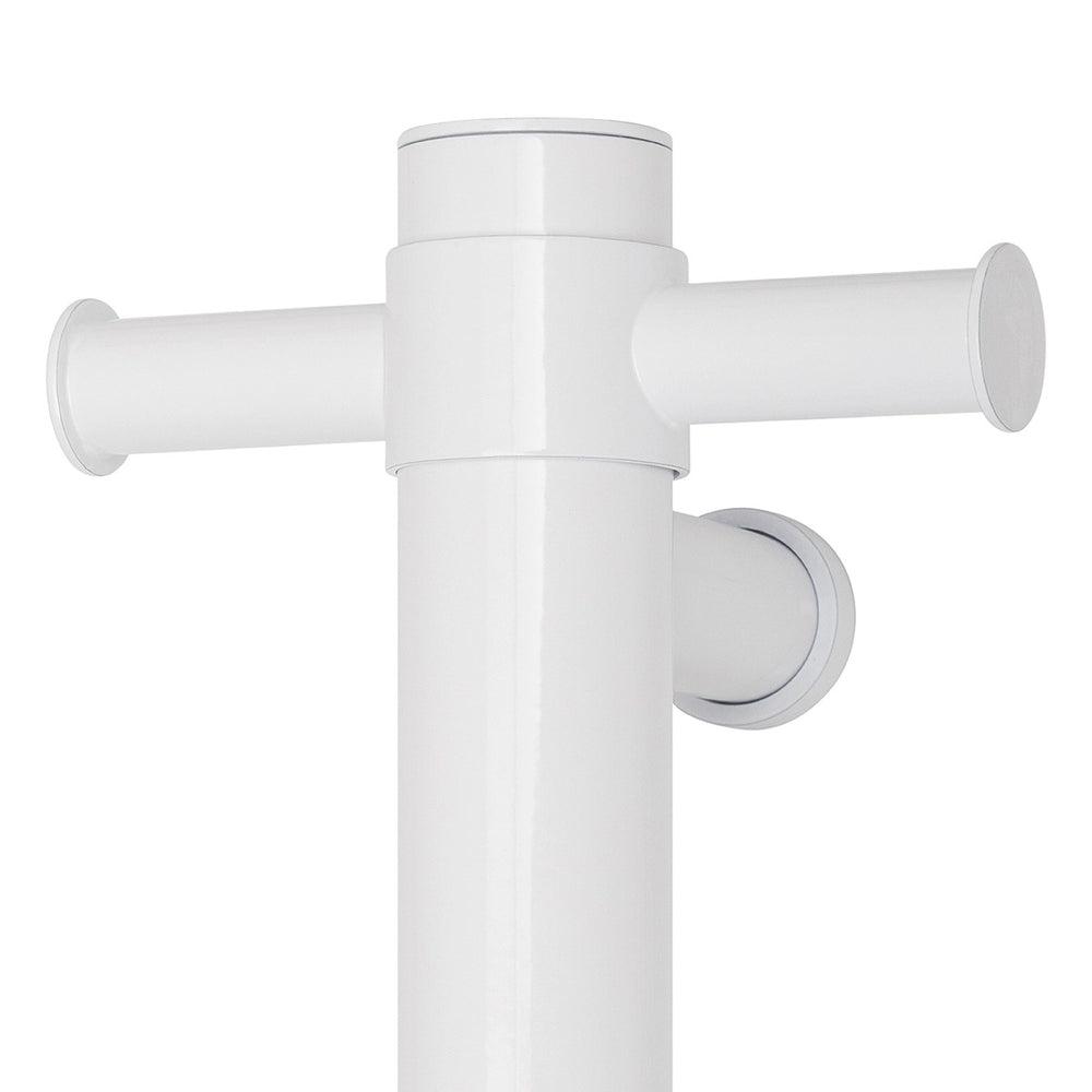 THERMOGROUP STRAIGHT ROUND VERTICAL SINGLE HEATED TOWEL RAIL 900MM SATIN WHITE