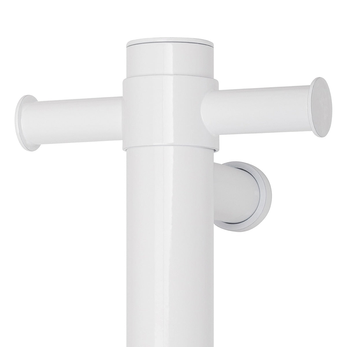 THERMOGROUP STRAIGHT ROUND VERTICAL SINGLE HEATED TOWEL RAIL 900MM SATIN WHITE
