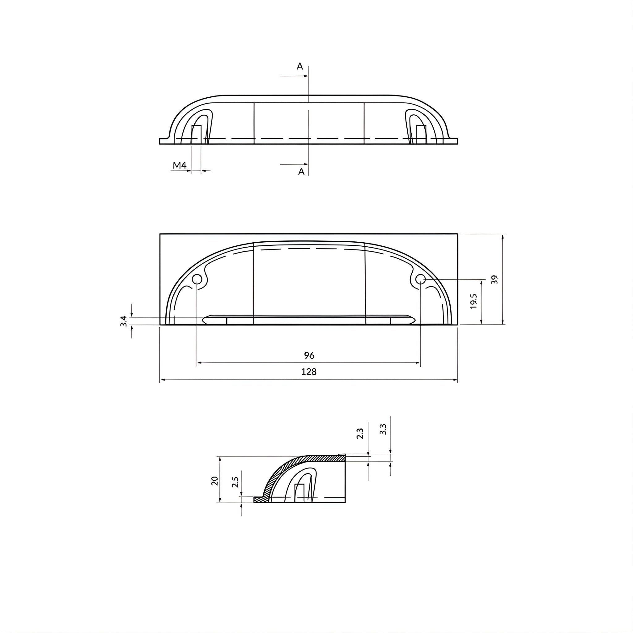 TURNER HASTINGS VERESE CABINET HANDLE 96MM CHROME