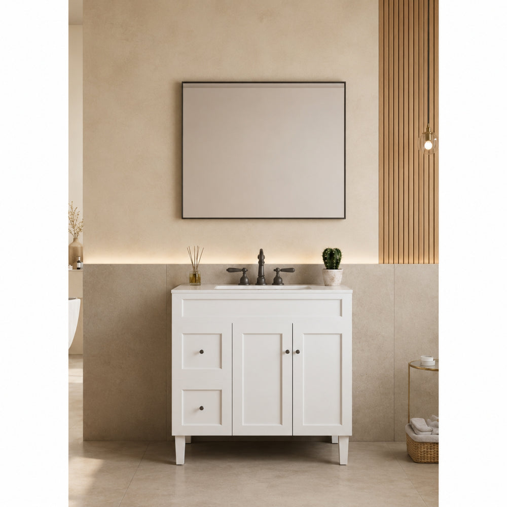 VITO VETRA RECTANGULAR ALUMINUM FRAMED MIRROR MATTE BLACK 900X750MM