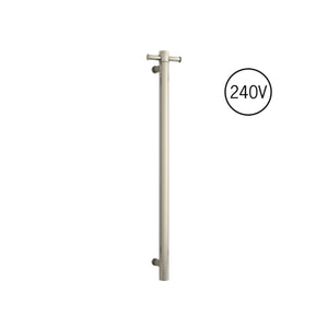 THERMOGROUP 240 VOLT VERTICAL SINGLE HEATED TOWEL RAIL BRUSHED NICKEL 900MM