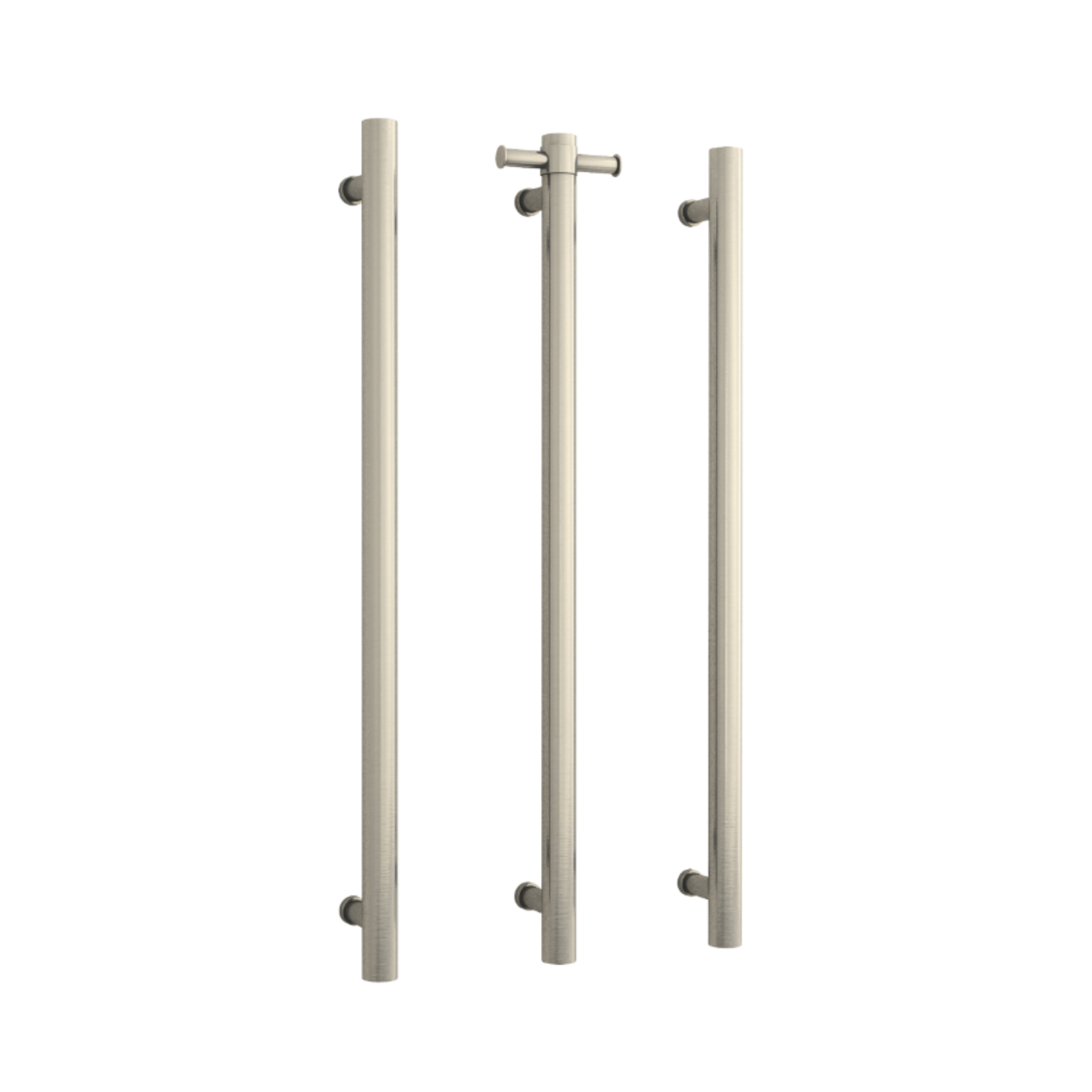 THERMOGROUP 240 VOLT VERTICAL SINGLE HEATED TOWEL RAIL BRUSHED NICKEL 900MM