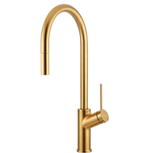 OLIVERI VILO PULL OUT KITCHEN MIXER 464MM BRIGHT GOLD