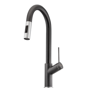 OLIVERI VILO PULL OUT SPRAY KITCHEN MIXER 440MM BLACK GRANITE