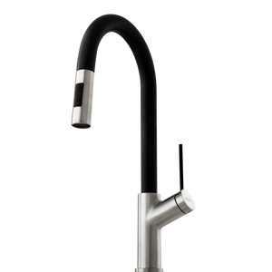 OLIVERI VILO PULL OUT SPRAY KITCHEN MIXER 440MM BRUSHED CHROME