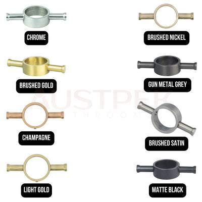 RADIANT HEATING ROUND HOOK ACCESSORY FOR VERTICAL TOWEL RAIL CHAMPAGNE 110MM