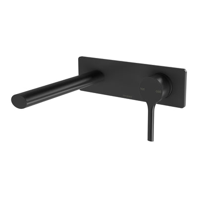 PHOENIX VIVID SLIMLINE SWITCHMIX LEAD FREE WALL BASIN / BATH MIXER SET COMPLETE KIT 175MM MATTE BLACK