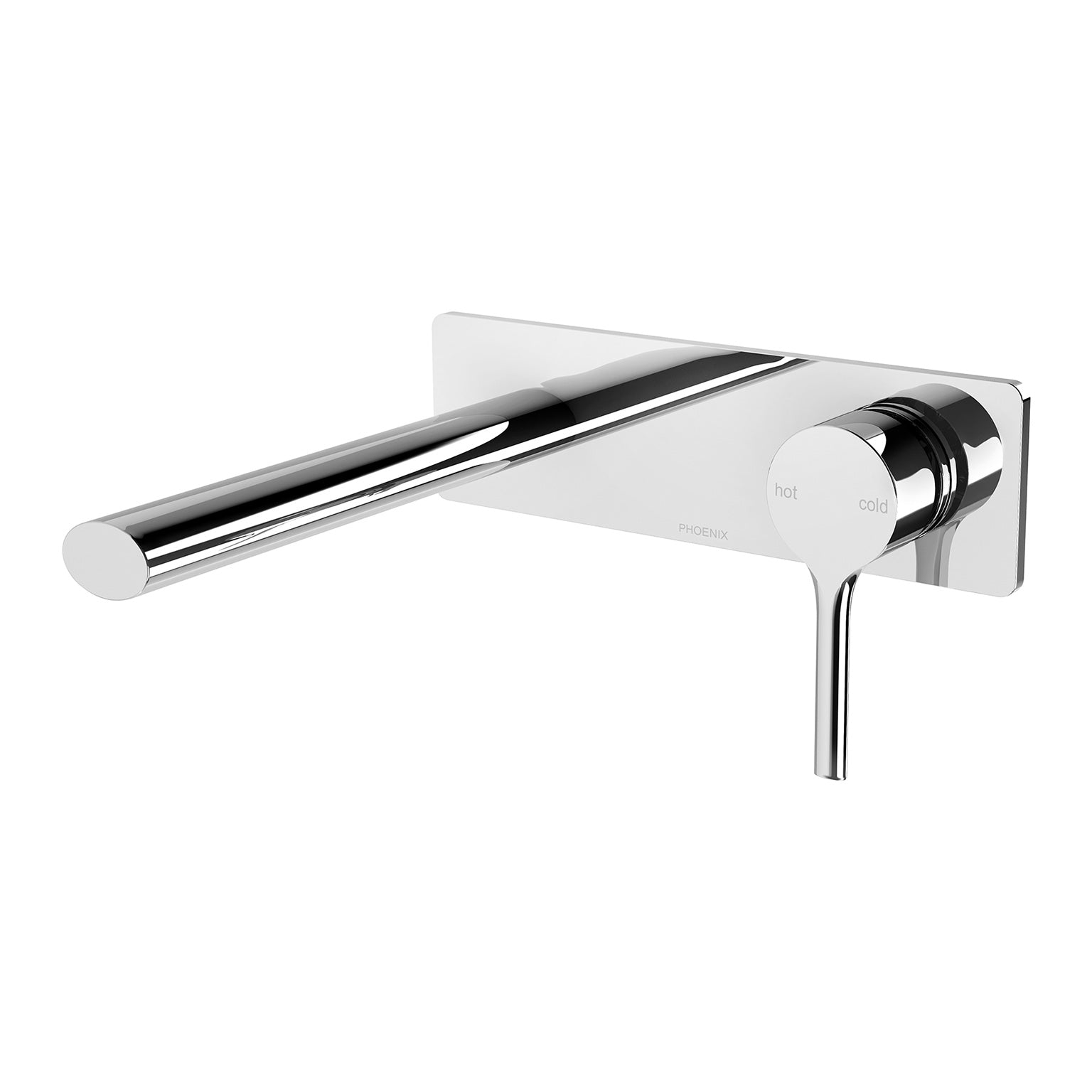 PHOENIX VIVID SLIMLINE OVAL SWITCHMIX WALL BASIN / BATH MIXER SET FIT-OFF AND ROUGH-IN KIT 200MM CHROME