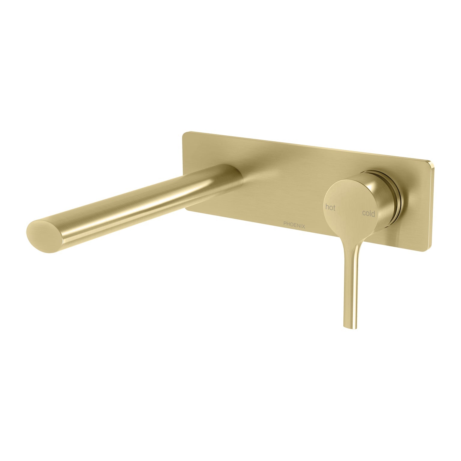 PHOENIX VIVID SLIMLINE OVAL SWITCHMIX WALL BASIN / BATH MIXER SET FIT-OFF AND ROUGH-IN KIT 175MM BRUSHED GOLD