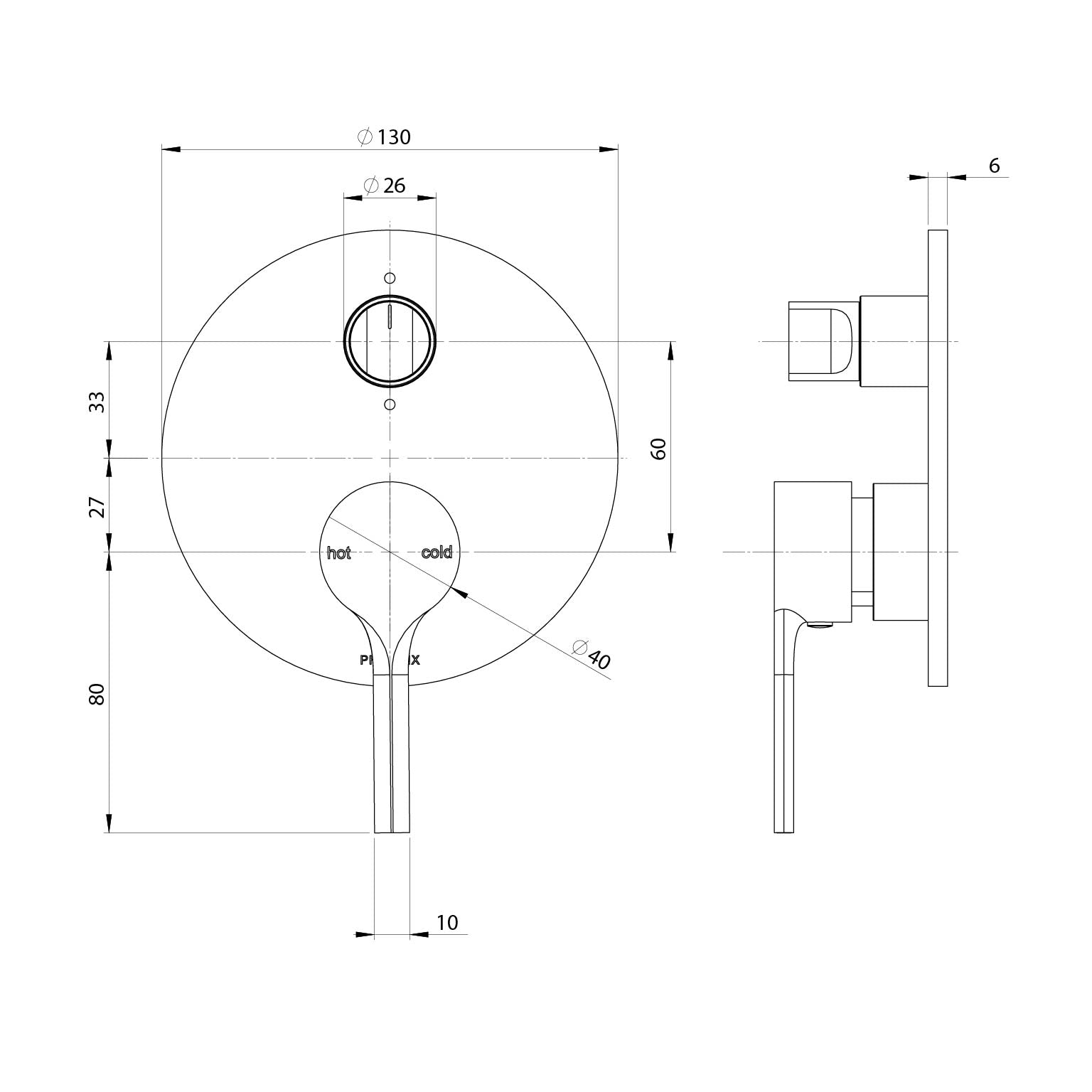 PHOENIX VIVID SLIMLINE OVAL SWITCHMIX SHOWER / BATH DIVERTER MIXER FIT-OFF AND ROUGH-IN KIT BRUSHED NICKEL