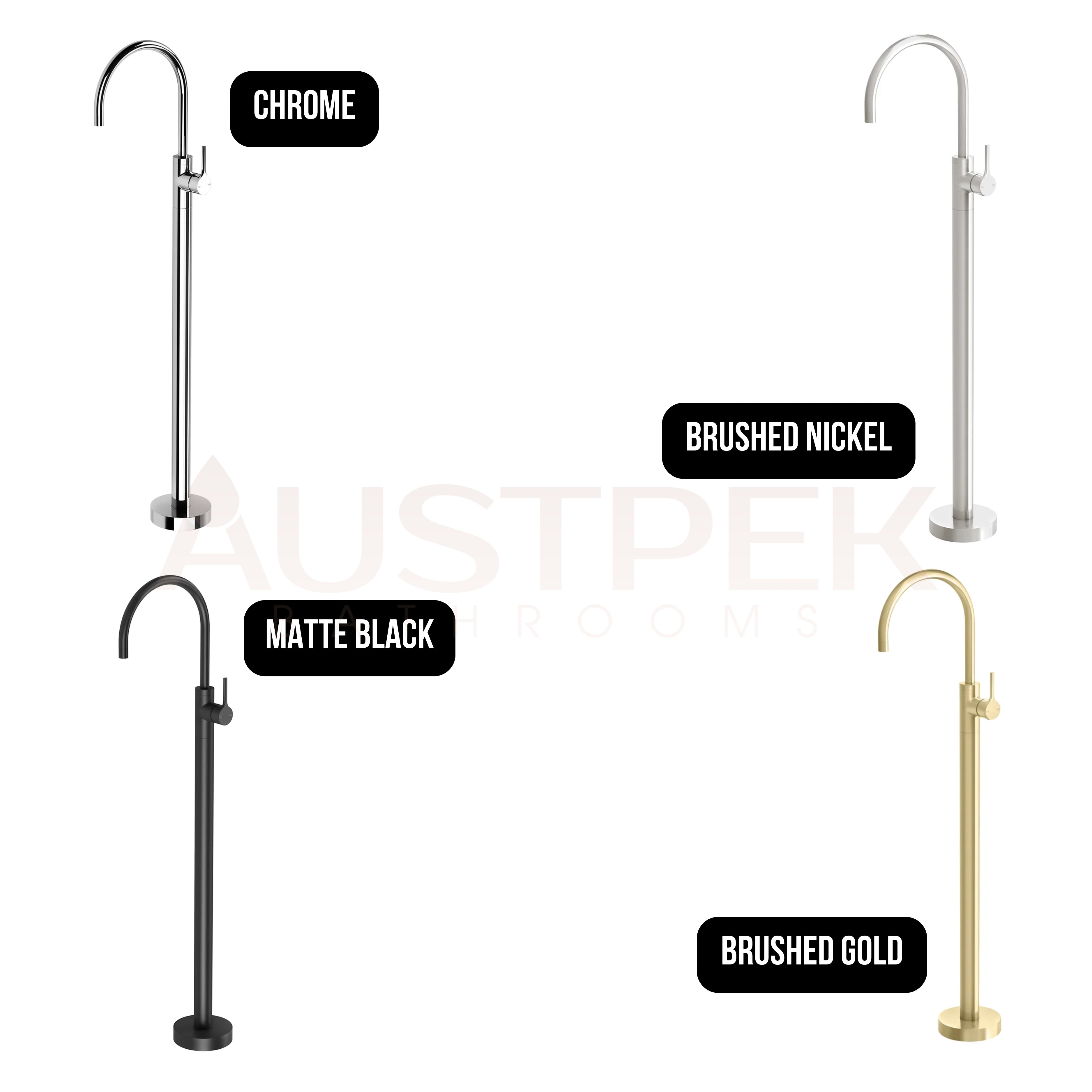 PHOENIX VIVID SLIMLINE OVAL FLOOR MOUNTED BATH MIXER MATTE BLACK