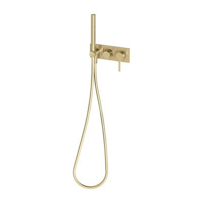 PHOENIX VIVID SLIMLINE OVAL WALL HAND HELD SHOWER SYSTEM BRUSHED GOLD