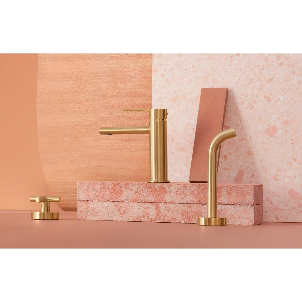 PHOENIX VIVID SLIMLINE OVAL BASIN MIXER BRUSHED GOLD