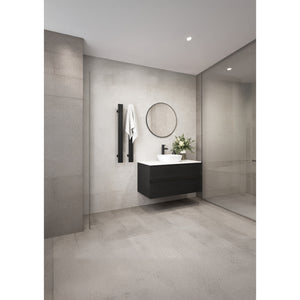 THERMOGROUP TRIPLE TUBE VERTICAL SINGLE HEATED TOWEL RAIL MATTE BLACK 900MM