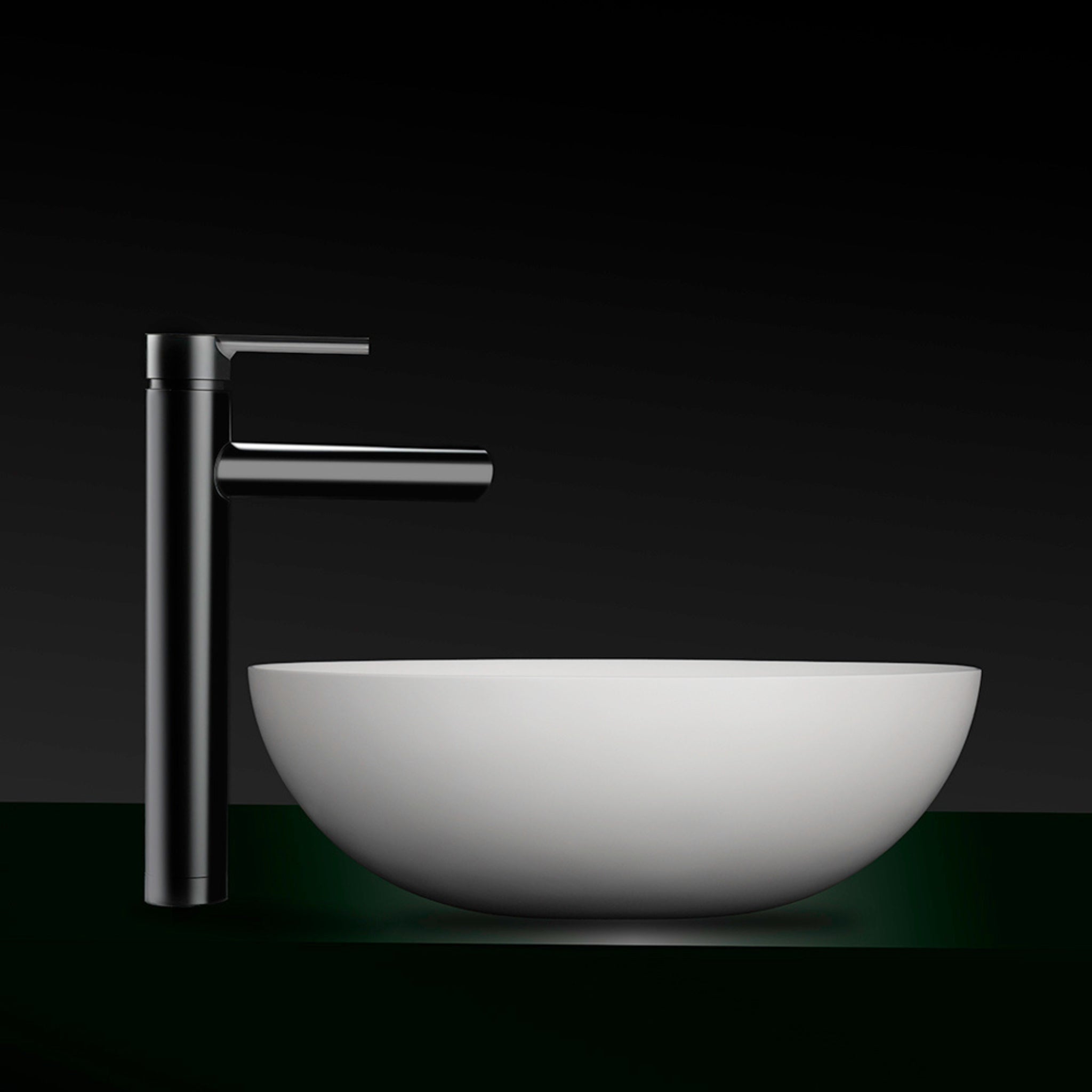 KASKADE VXA22 ROUND ABOVE COUNTER STONE BASIN MATTE WHITE 350MM
