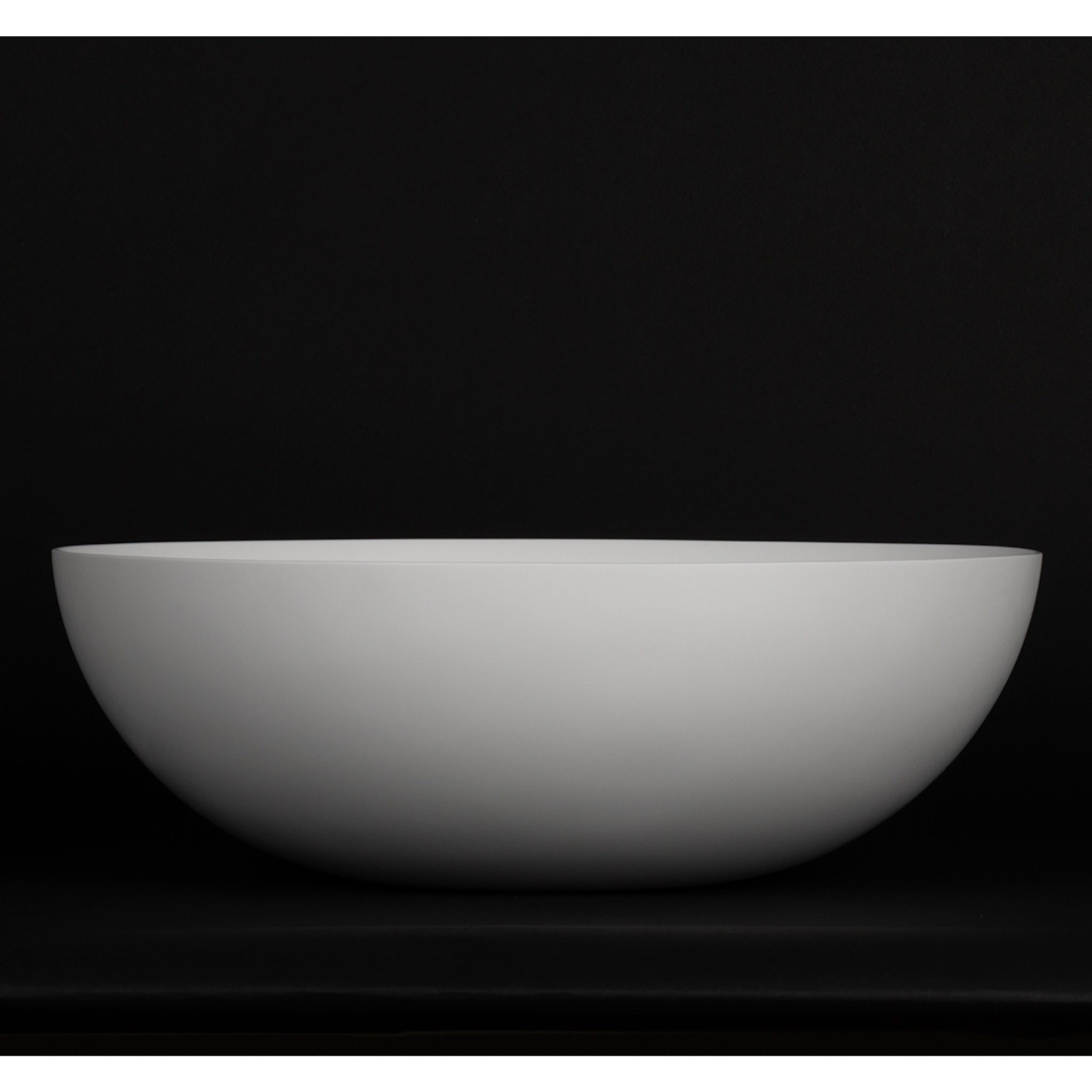 KASKADE VXA22 ROUND ABOVE COUNTER STONE BASIN MATTE WHITE 350MM