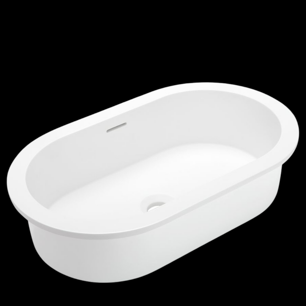 KASKADE PACIFIC UNDERCOUNTER OVAL STONE BASIN MATTE WHITE 539MM