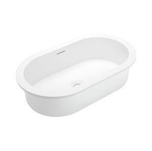 KASKADE PACIFIC UNDERCOUNTER OVAL STONE BASIN MATTE WHITE 539MM angle view