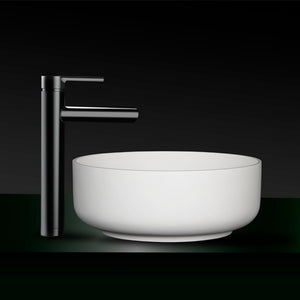 KASKADE KOLO VXA385 ROUND ABOVE COUNTER STONE BASIN MATTE WHITE 385MM