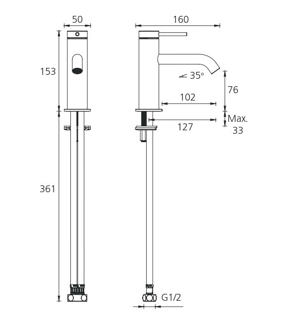 OLIVERI VENICE CURVED BASIN MIXER 153MM BRUSHED NICKEL