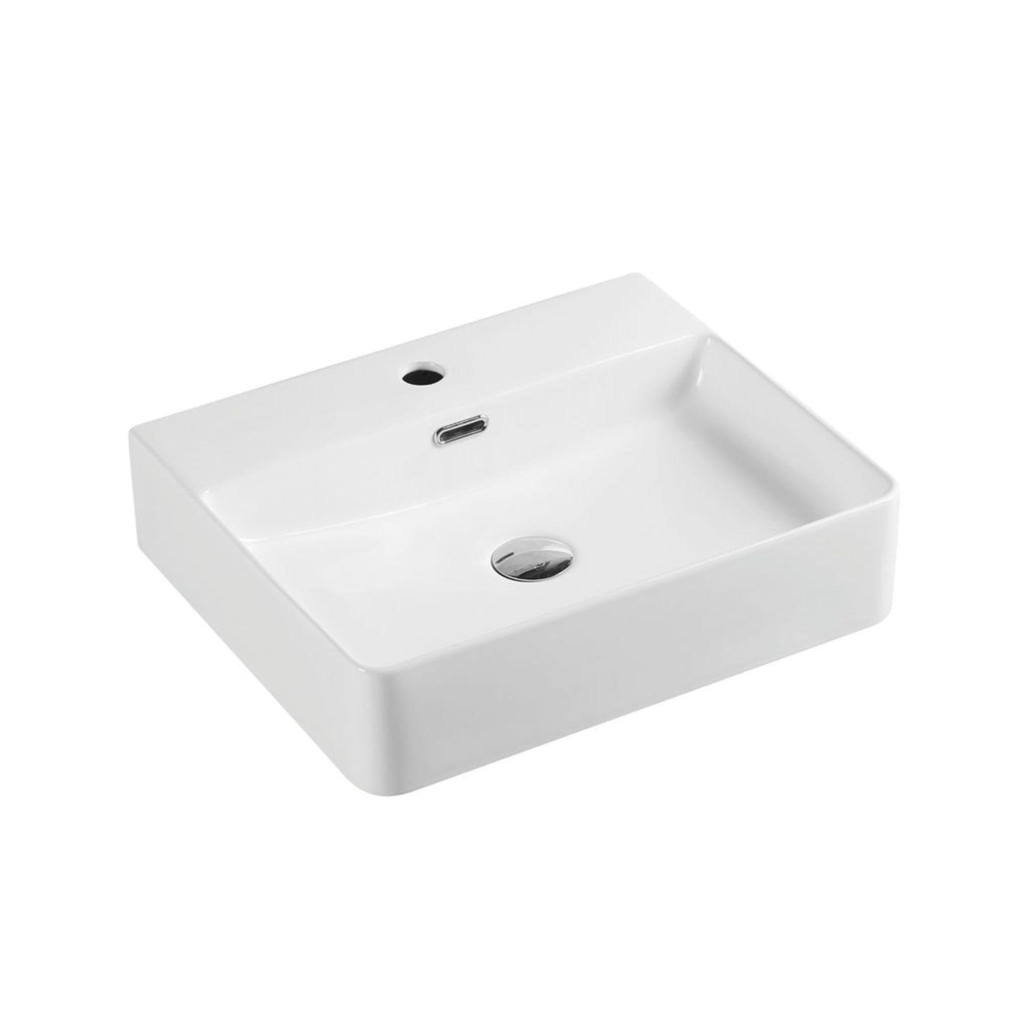 MERCIO VENTO RECTANGULAR WALL HUNG BASIN GLOSS WHITE 500MM