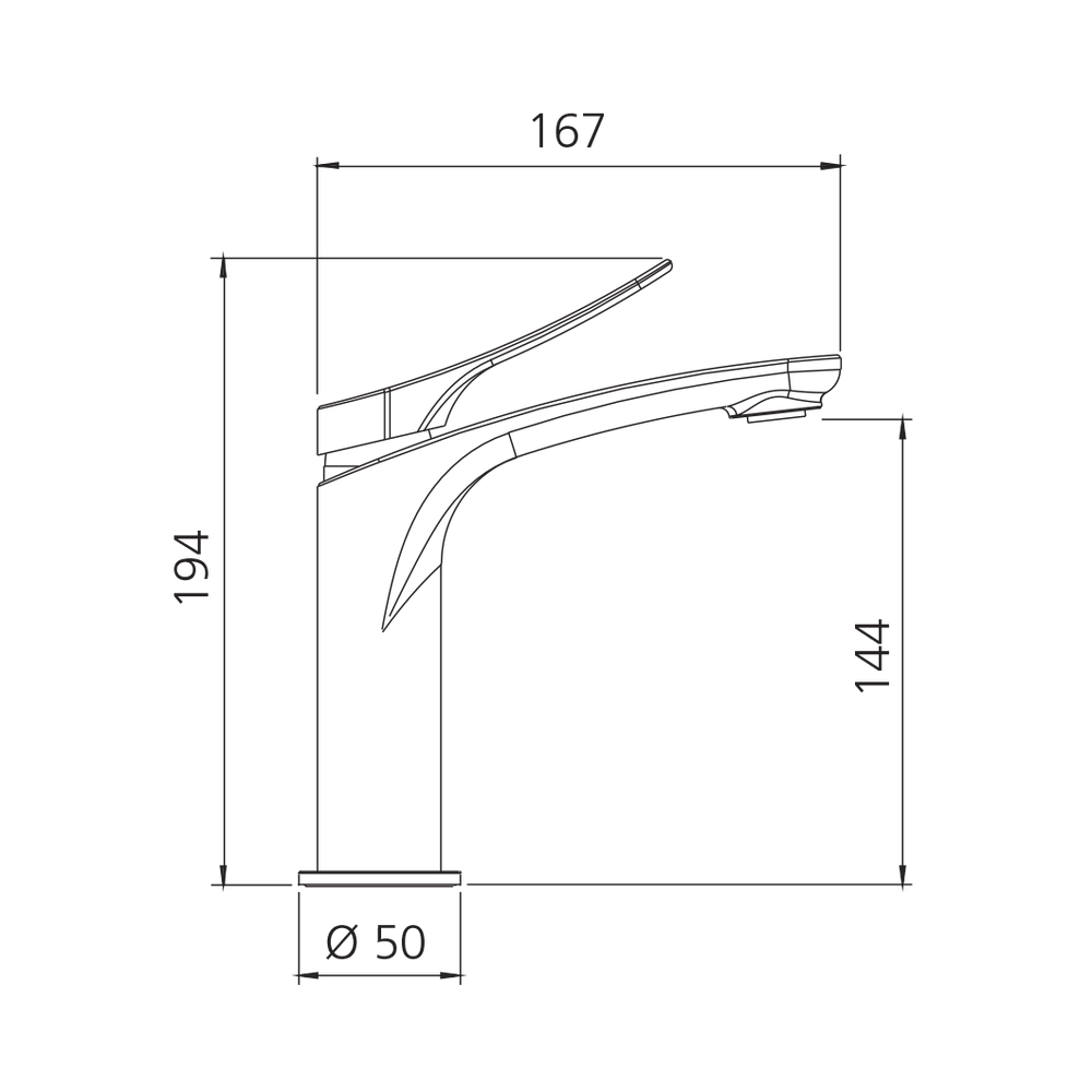 OLIVERI VERONA BASIN MIXER 194MM CHROME