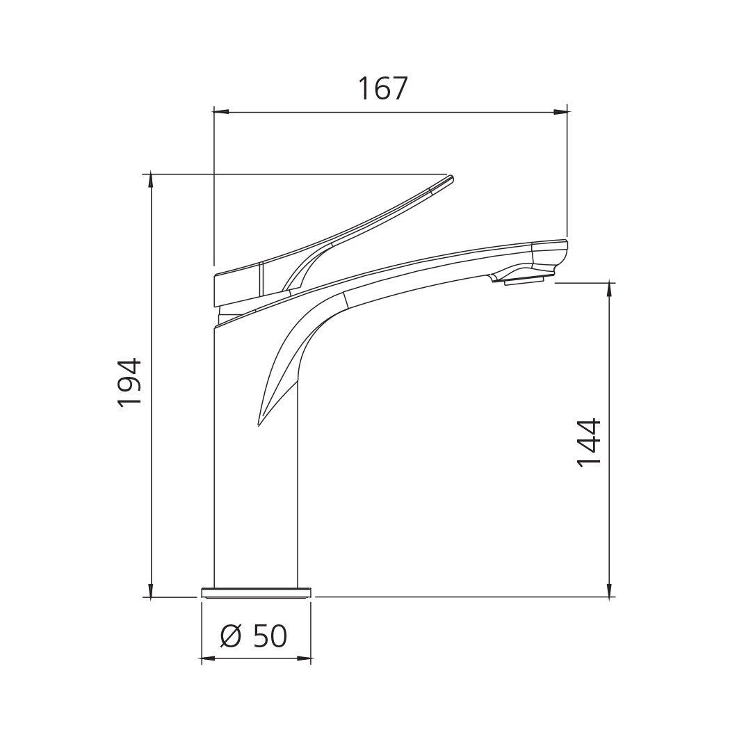 OLIVERI VERONA LEAD FREE BASIN MIXER 194MM CHROME